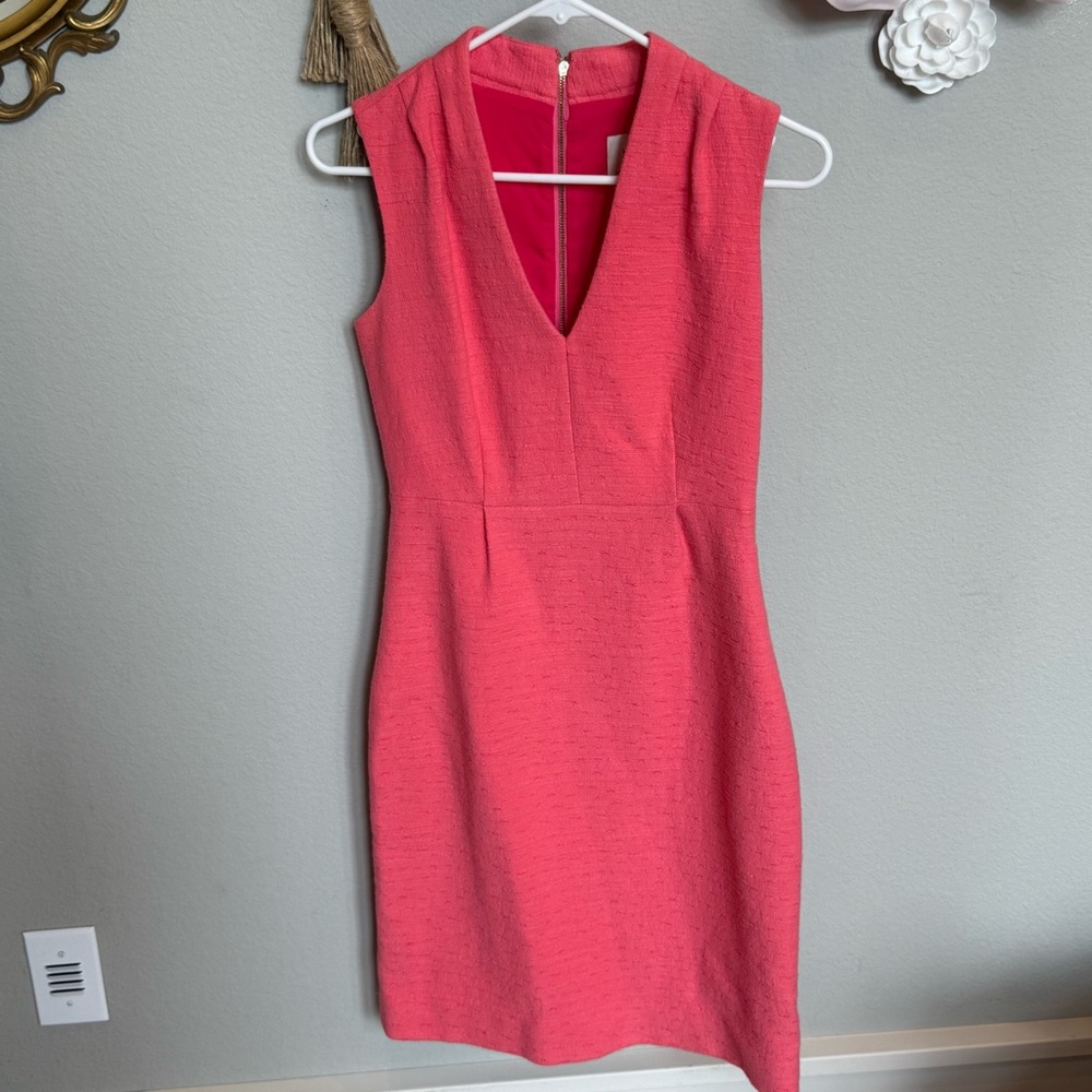 Kate Spade Pink Sheath Mini Dress V-Neck Sleeveless